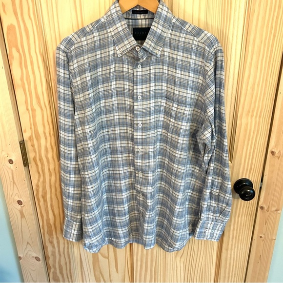 Calder Carmel Linen Limited Edition Button Down Shirt. Size Large. - Picture 1 of 14